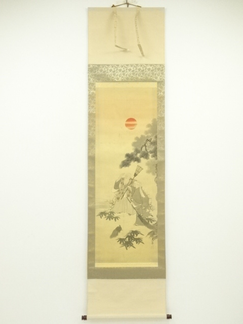 JAPANESE HANGING SCROLL / HAND PAINTED / TAKASAGO NOH PLAY